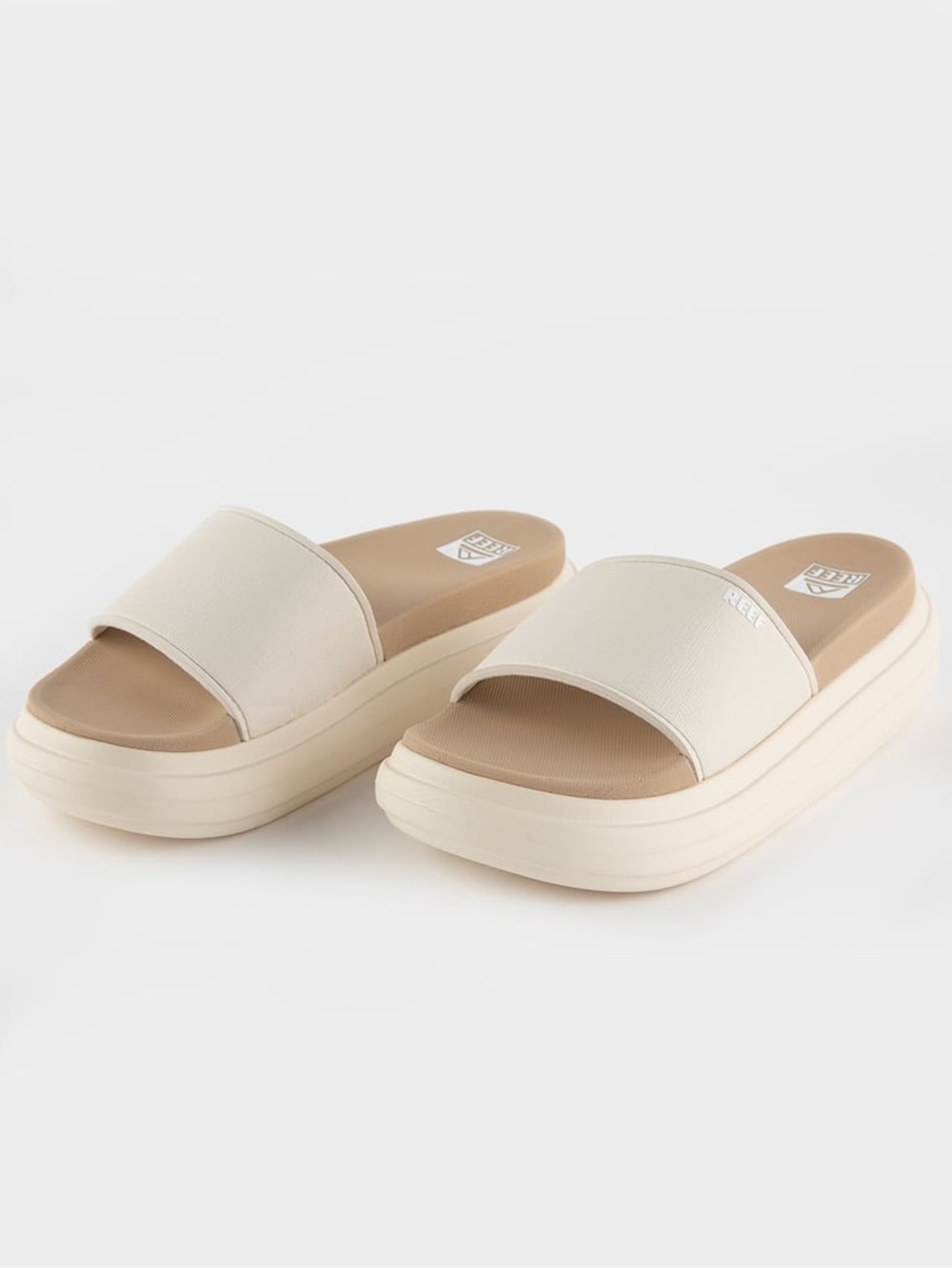 Reef Women's Cushion Bondi Platform Slide Sandal in Cream
